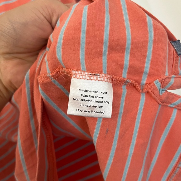 Peter Millar Polo XL Cotton Stretch Blend Orange Blue Stripes one tiny flaw - Picture 4 of 6